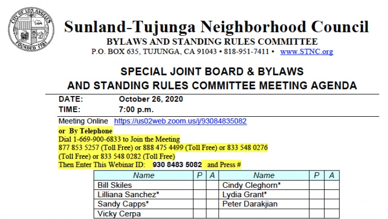 Sunland-Tujunga Community Council