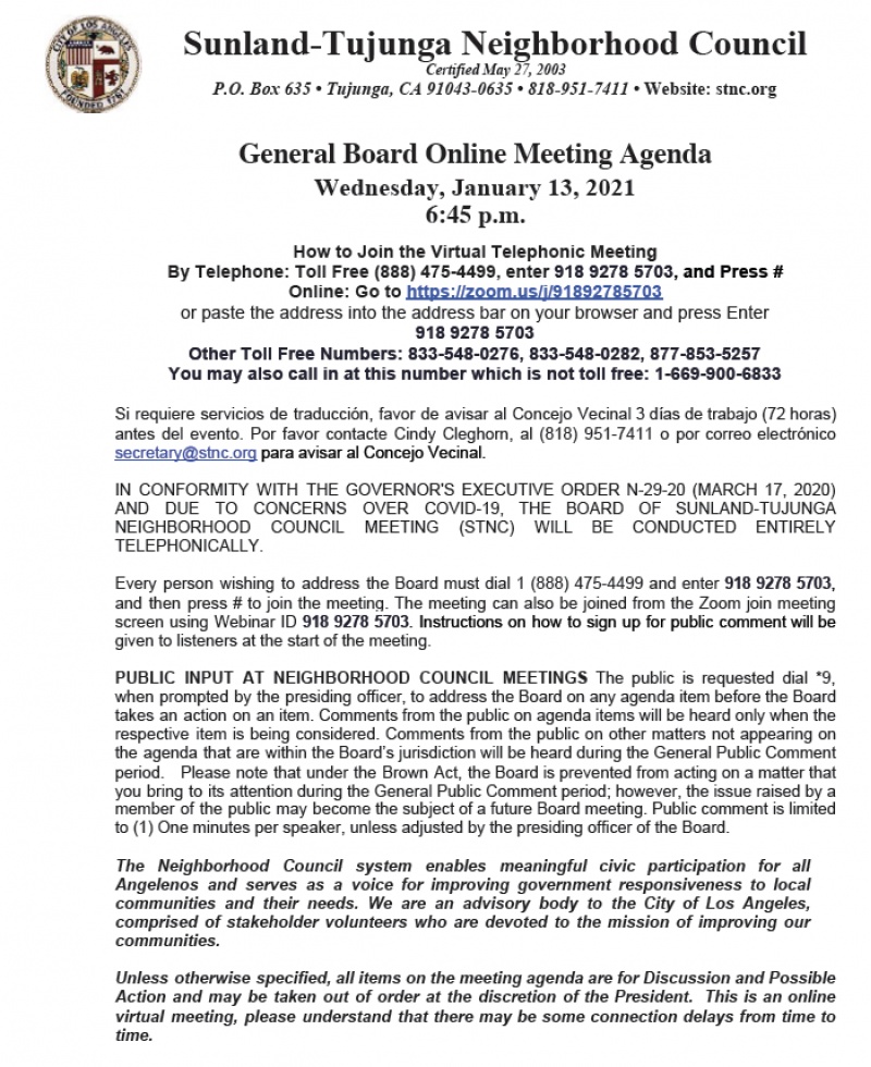 Sunland-Tujunga Community Council