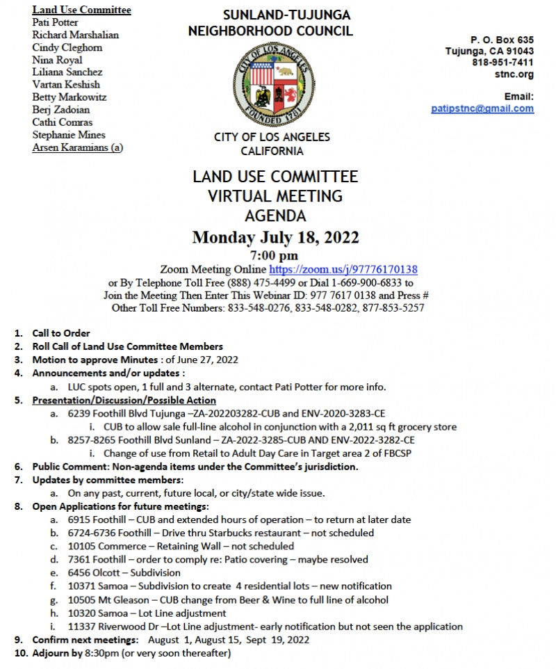 Sunland-Tujunga Community Council